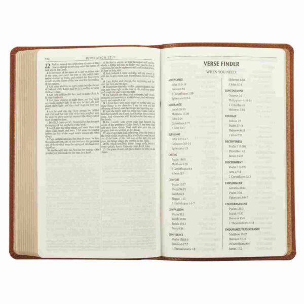 Biblia – Saddle Tan Faux Leather King James