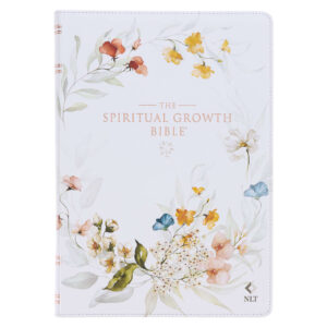 Cream Floral Faux Leath. Spiritual Growth Bible