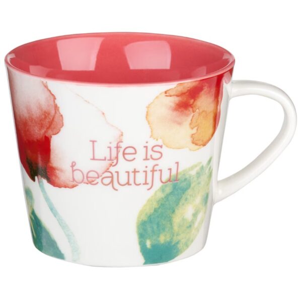 Kubek ceramiczny – Life Is Beautiful Coral