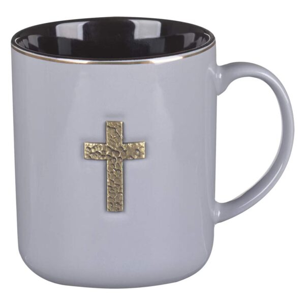 Kubek ceramiczny – Mug with Metal Cross Inlay