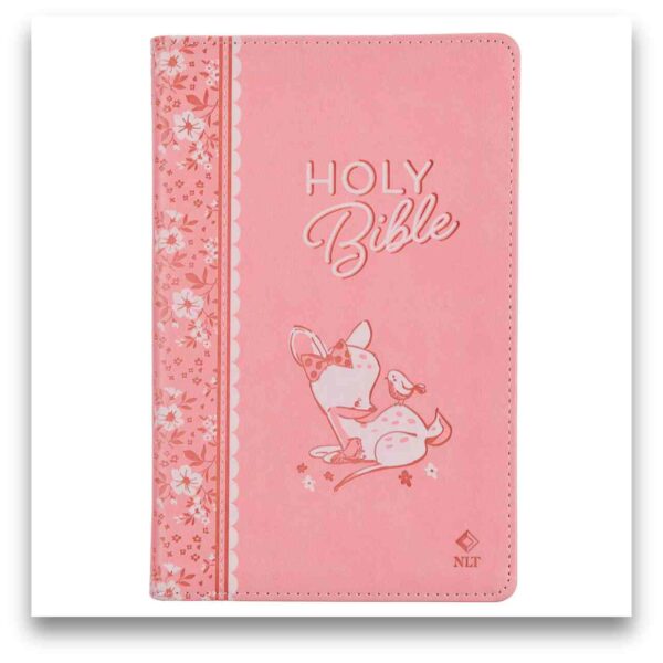 Pink Faux Leather NLT Baby Keepsake Bible for Girl