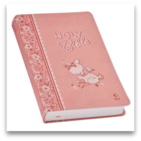 Pink Faux Leather NLT Baby Keepsake Bible for Girl