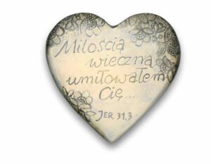 Płytka ceramiczna – Serce ozdobne – błękit, grafit