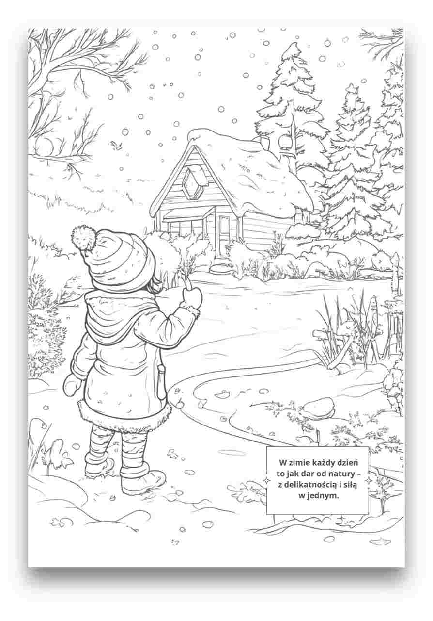 Kolorowanka – zima w moim ogrodzie Kolorowanka – zima w moim ogrodzie