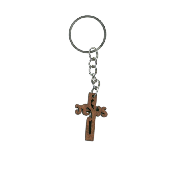 Breloczek drewniany – Krzyżyk Jesus