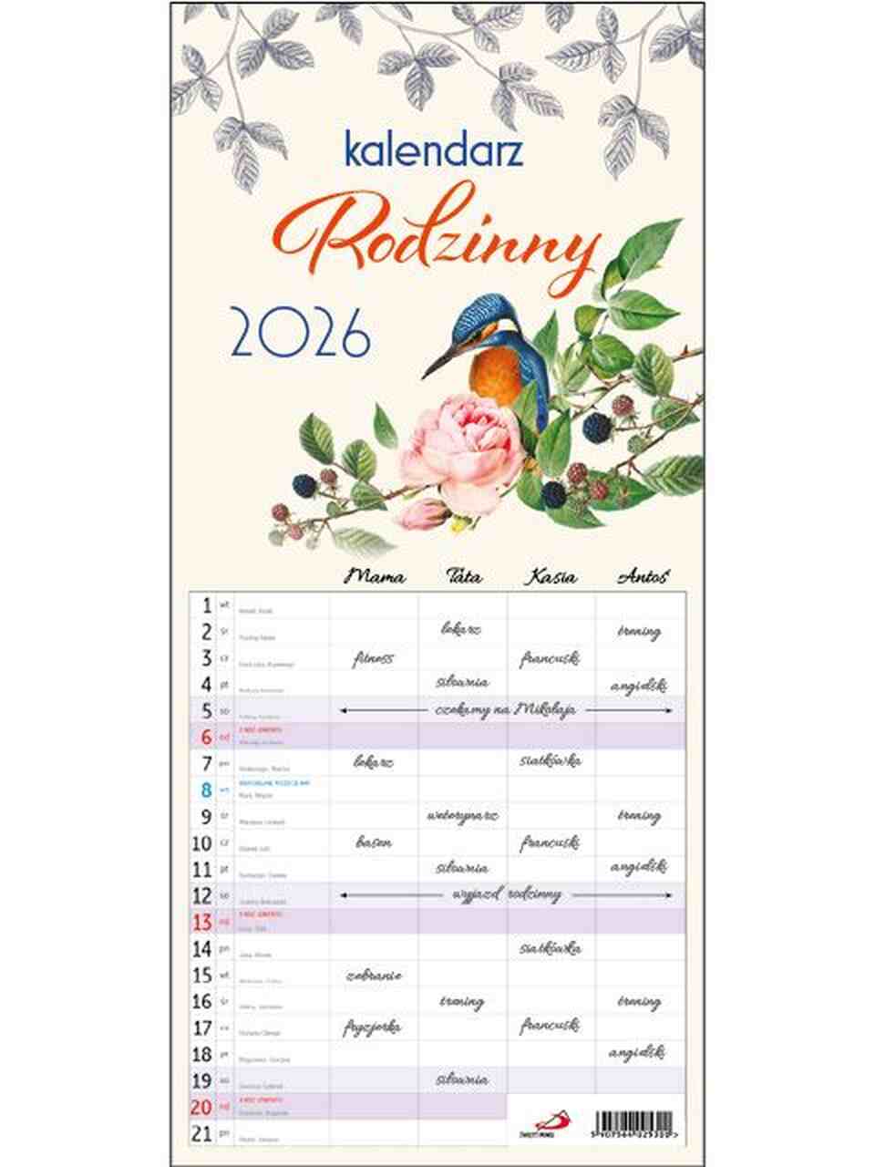 Kalendarz 2026 – Kalendarz Rodzinny MAŁY Kalendarz 2026 – Kalendarz Rodzinny MAŁY