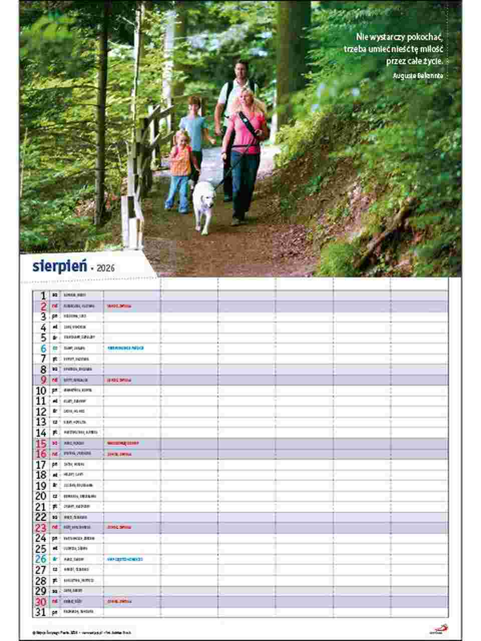 Kalendarz 2026 – Kalendarz rodzinny DUŻY Kalendarz 2026 – Kalendarz rodzinny DUŻY