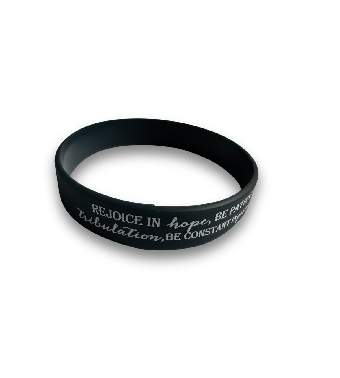 Opaska silikonowa – Rejoice in hope – grafit Opaska silikonowa – Rejoice in hope – grafit