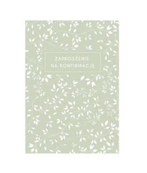 Karnet – Zaproszenie konfirmacja – kwiat oliwka