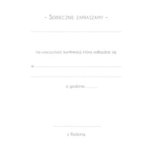 Karnet – Zaproszenie konfirmacja – kwiat różowy