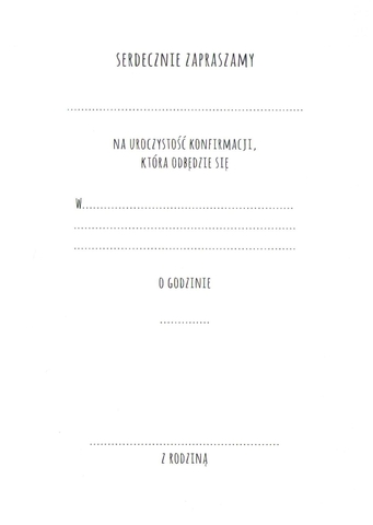 Karnet – Zaproszenie konfirmacja – lawenda Karnet – Zaproszenie konfirmacja – lawenda