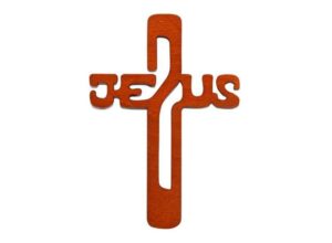 Krzyż drewniany Jezus – średni – 14 cm