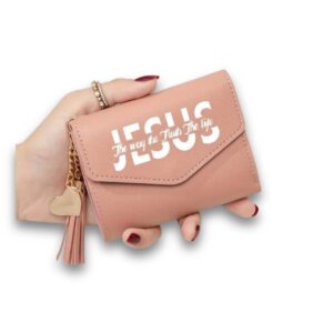 Portfel – Jesus The way the truth – Pudrowy róż