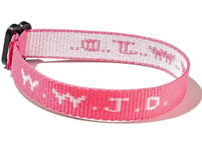 Tasiemka na rękę – WWJD – różowa Tasiemka na rękę – WWJD – różowa