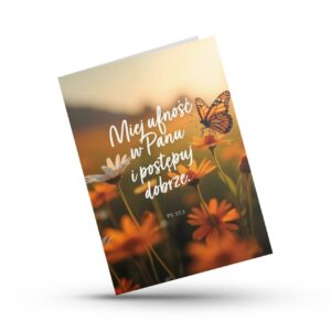 A Kartka składana – Miej ufność w Panu – motylek