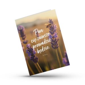 A Kartka składana – Pan Cię zawsze – lawenda
