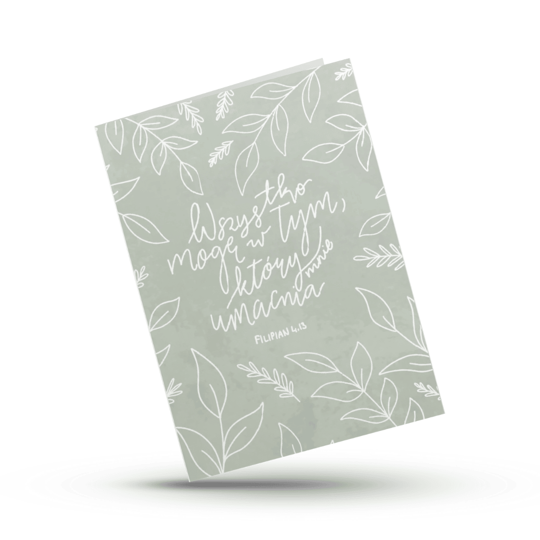 A Kartka składana – Wszystko mogę w Tym – szałwia A Kartka składana – Wszystko mogę w Tym – szałwia