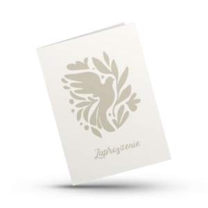 A Kartka składana - Zaproszenie - gołąb - beż A Kartka składana – Zaproszenie – gołąb – beż