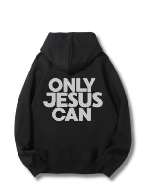 Bluza z kapturem Oversize – ONLY JESUS CAN – M