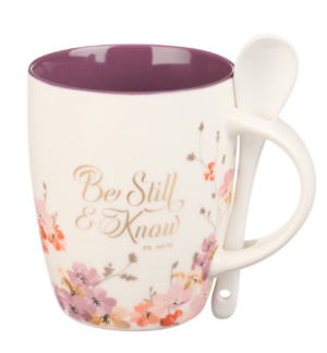 Kubek ceramiczny – Be Still & Know Purple