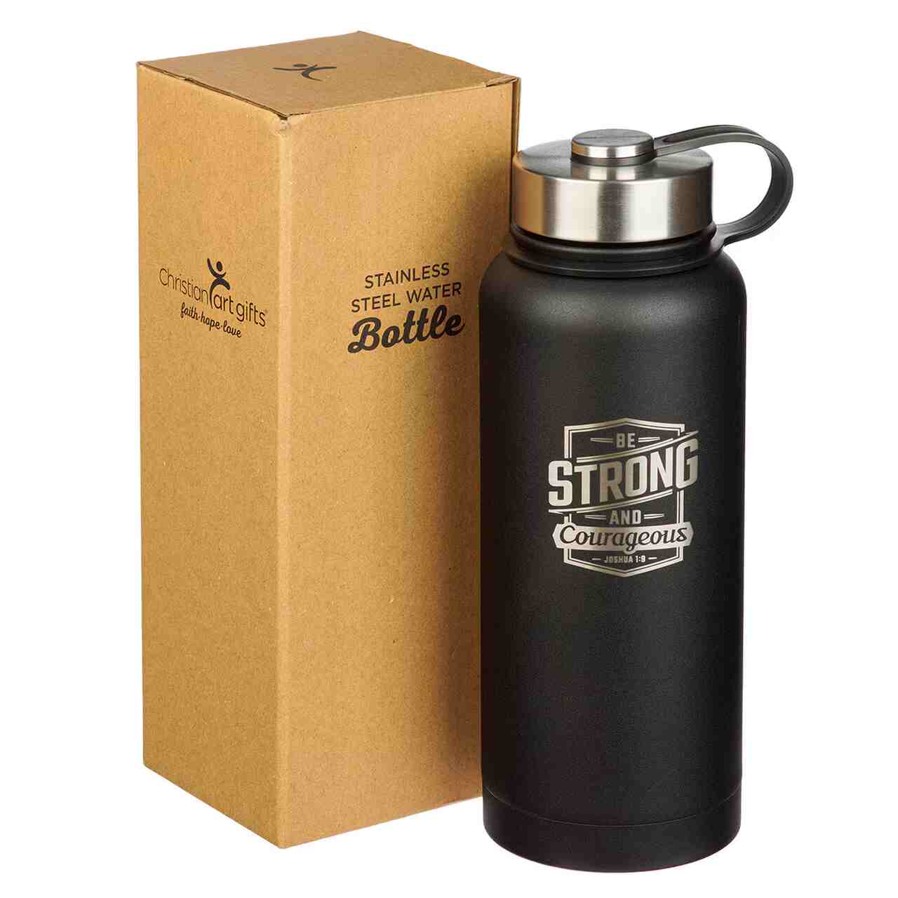 Metalowa butelka - Strong and Courageous Black Metalowa butelka – Strong and Courageous Black