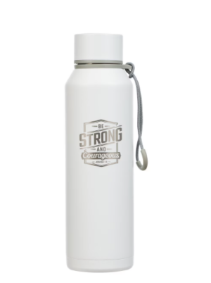 Metalowa butelka – Strong and Courageous White