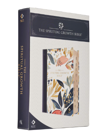 Navy Leaf Faux Leather Spiritual Growth Bible Navy Leaf Faux Leather Spiritual Growth Bible
