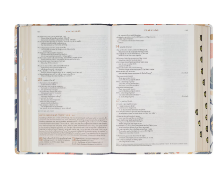 Navy Leaf Faux Leather Spiritual Growth Bible Navy Leaf Faux Leather Spiritual Growth Bible