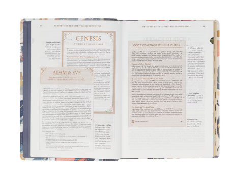 Navy Leaf Faux Leather Spiritual Growth Bible Navy Leaf Faux Leather Spiritual Growth Bible