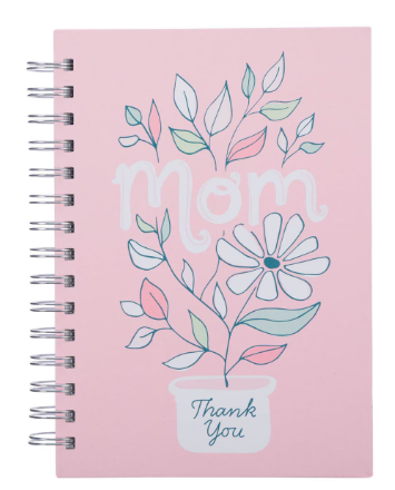 Notatnik na spirali - Thank You Mom Pink Notatnik na spirali – Thank You Mom Pink