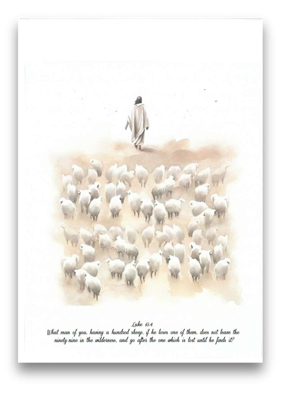 Plakat - Luke 15,4 - Szaron