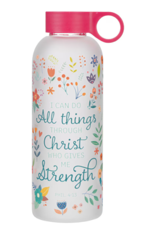 Szklana butelka – I Can Do All Things Pink