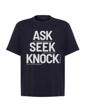 T-Shirt Regular – Ask Seek Knock – roz 2XL