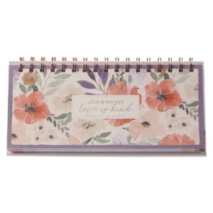 Undated Weekly Planner Love is Kind Coral Poppy