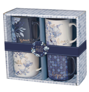 Zestaw kubków - Blue Floral Tile Zestaw kubków – Blue Floral Tile