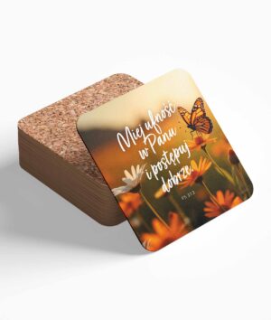 Podstawka korkowa – Miej ufność – motylek