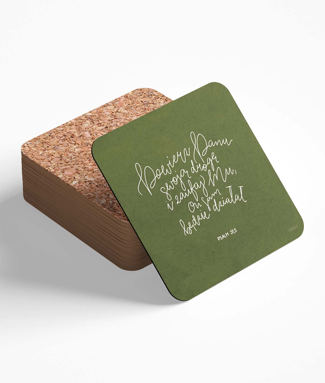 Podstawka korkowa – Powierz Panu – zieleń Podstawka korkowa – Powierz Panu – zieleń