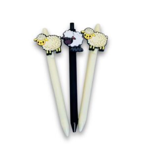 Długopis z owieczką gumową – Mat CZARNY kolor