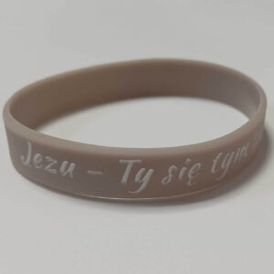 Opaska silikonowa – Jezu – beżowa