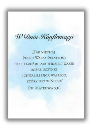 Karnet – konfirmacja – Tak niechaj świeci