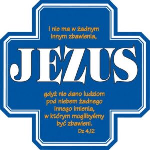 Naklejka Jezus - niebieska Naklejka Jezus – niebieska