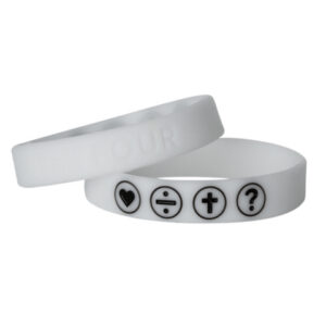 Opaska silikonowa The Four – biało-czarna 15cm