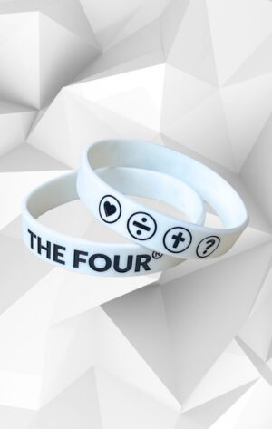 Opaska silikonowa The Four – biało-czarna 19cm