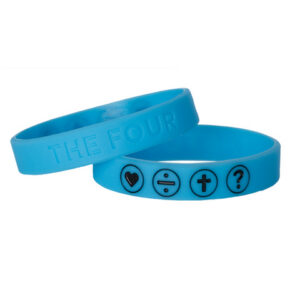 Opaska silikonowa The Four – niebieska 18cm