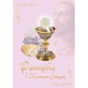 Pamiątka I Komunii Świętej – Jezus – różowa – mała