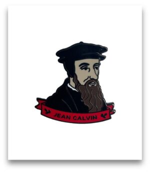 Przypinka emaliowana - Jan Kalwin Przypinka emaliowana – Jan Kalwin