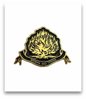 Przypinka emaliowana - Płonący krzew Przypinka emaliowana – Płonący krzew