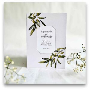 Zaproszenie na konfirmację – oliwki – Ty bowiem..