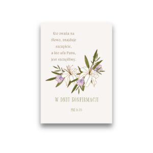 Karnet na konfirmację – lilia – prz 16,20