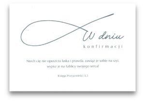 Karnet na konfirmację – rybka – Prz 3,3